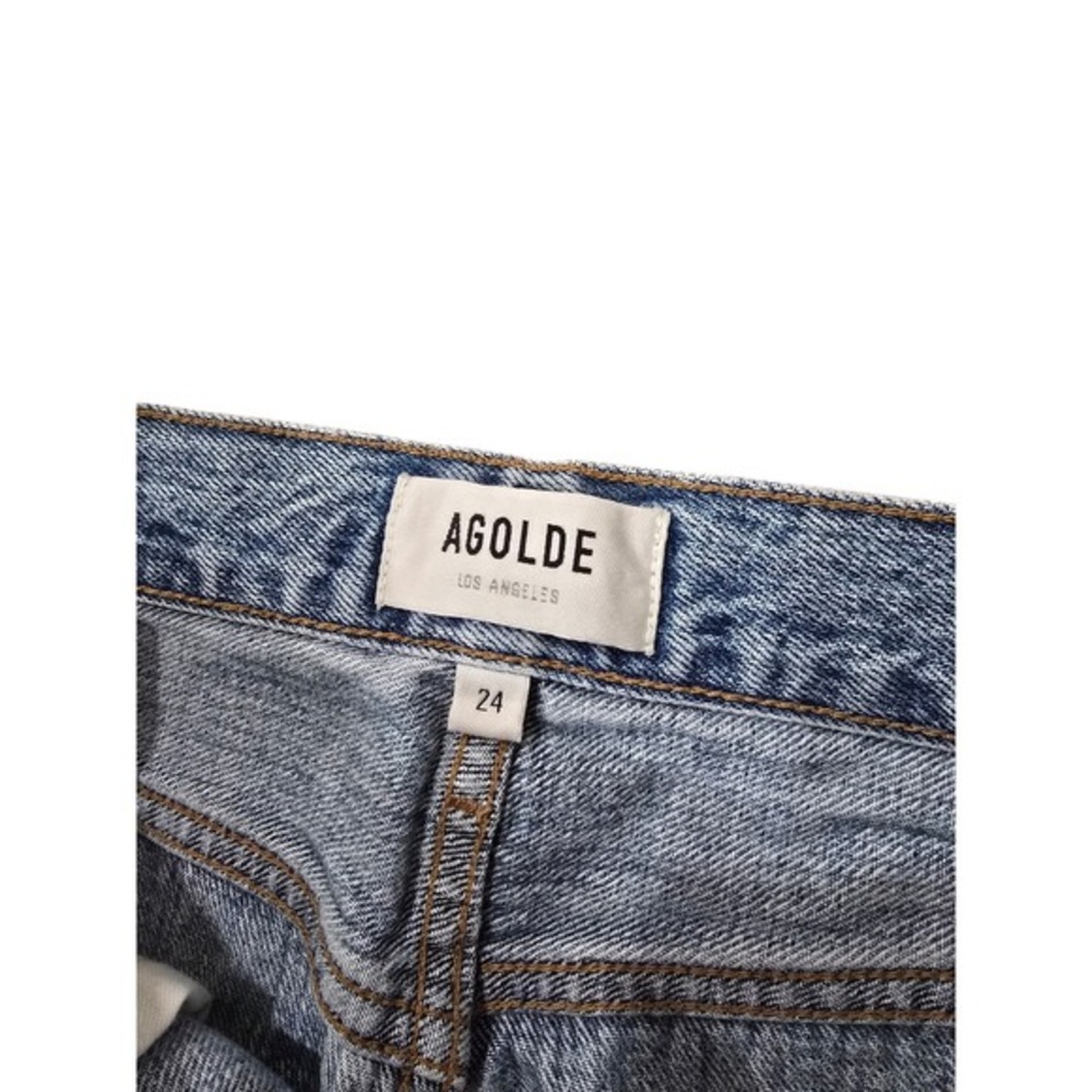 AGOLDE Riley Crop Light Wash‎ Distressed Straight Leg Jeans Women's Size 24 - Picture 5 of 9